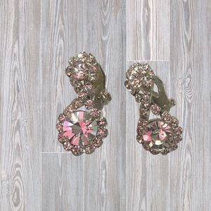Clip on faux diamond earrings